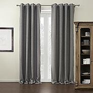 twopages Modern Grey Solid Grommet Top Blackout Curtain 42Wx84"L (One Panel) Multi Size Available Custom