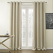 IYUEGOU Classic Solid Polyester Room Darkening Grommet Top Curtain Draperies With Multi Size Custom 50" W x 84" L (On...
