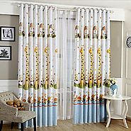 Hot cartoon giraffe pattern finished blackout curtains for kids children living room the bedroom window curtain panel...