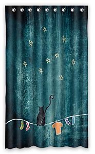 Star Print Thermal Insulated Blackout Curtain Set for Kids' Room (50''x84'')