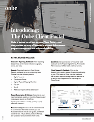 Fact Sheet: The Onbe Client Portal