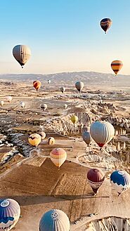 Soar over the dessert in hot air balloon