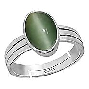 Buy Clara Cat's Eye Lehsunia 4.8cts or 5.25ratti Stone Silver Adjustable Ring for Men at Amazon.in