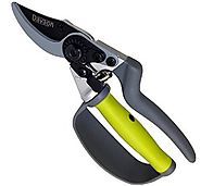 Pro Bypass Pruning Shears - 30% Less Effort Rotating Pruners, Best Comfort Garden Clippers With Finger Protection, St...