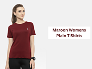 Maroon Womens Plain T-Shirts
