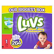 Luvs Ultra Leakguards Diapers, One Month Supply, Size 1, 264 Count