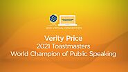 2021 Toastmasters World Champion of Public Speaking: Verity Price