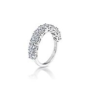 Leticia 3 Carat Round Brilliant Diamond Half Eternity Band in 14k White Gold