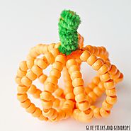Beaded Pumpkin Craft for Kids - Glue Sticks and Gumdrops