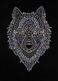 Animal Cross Stitch Kit – Silver Wolf