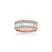 Letty 2 Carat Combine Mix Shape Diamond Half Eternity Band in 14k Rose Gold