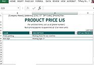 Product Price List Template For Excel