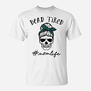 Dead Tired Mom Life Leopard Skull Sunglasses Mothers Day Unisex T-Shirt | Mazezy