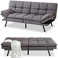 MUUEGM Futon Sofa Bed Couch Memory Foam Futon Bed,Modern Sofas for Living Room,Convertible Sleeper Sofa w/Removable A...