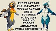 I will do custom vrchat vrc vr avatar 3d nsfw furry fursona vtuber character model rig