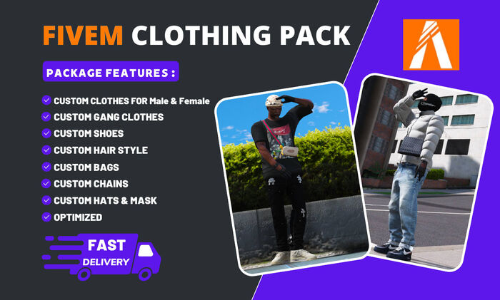 Give you a fivem ready premium female clothing pack by Afam985