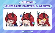 I will create custom animated twitch alert or emote for vtuber