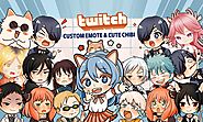 I will create twitch emotes, sub badges and cute chibi anime style for vtuber discord