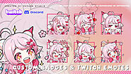 I will create chibi twitch emotes and badges for streamers vtubers