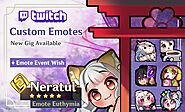 I will draw cute custom emotes for twitch streamers and vtubers