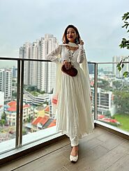 Off-white Anarkali Suit for Women | White Anarkali Gown | Indian Dress | Ethnic Wear