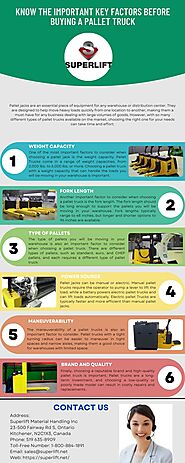 Know the important Key Factors Before Buying A Pallet Truck