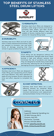 Top Benefits of Stainless Steel Drum Lifters