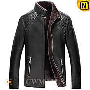 Glasgow Black Shearling Moto Jacket CW870135