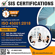 Enroll online for ISO 45001:2018 Lead Auditor Training