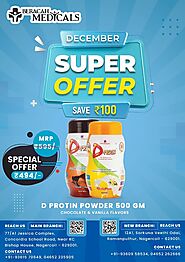 D Protin Powder 500 gm - Chocolate & Vanilla Flavors
