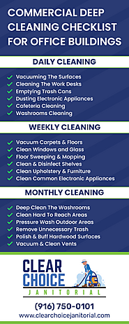 Commercial Deep Cleaning Checklist For Office Buildings [Infographic] | Clear Choice Janitorial