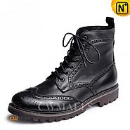 CWMALLS® Men Lace-up Brogue Ankle Boots CW726510
