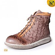 CWMALLS® Woven Leather Ankle Boots CW305323