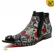 CWMALLS® Designer Printed Leather Boots CW707203