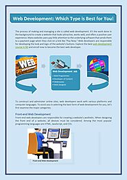 Web Development: Which Type is Best for You! by SkyHi Tech Academy - Issuu