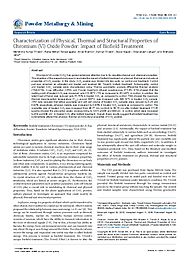 Biofield Treatment on Chromium (VI) Oxide Powder