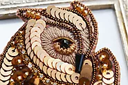 DIY Beaded Brooch Kit - Gold Owl