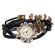 Krest Leather Bracelet Vintage Butterfly Watch at Rs.210