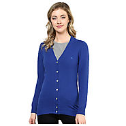 Buy Monte Carlo Blue Buttoned Cardigan @ Price Rs.1,600