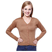Buy Fort Collins Beige Acrylic Buttoned Cardigan at Rs.569