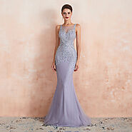 Wisteria Purple Bedazzled Mermaid Mother of The Bride Dresses – promboutiqueonline