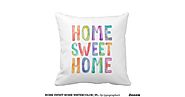 HOME SWEET HOME WATERCOLOR PILLOW