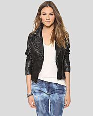 Unleash Bold Elegance: Fedelma Black Biker Leather Jacket for Women | NYC Leather Jackets Online