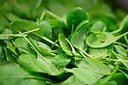 Spinach and other leafy green vegetables