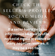 Check the seller’s profile, social media and reviews