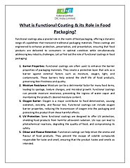 What Constitutes Functional Coating and How It Functions in Food Packaging?