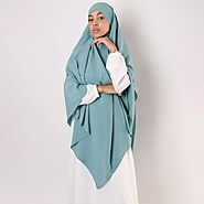 Buy Khimar : Multi Layer Khimar Triangular Diamond Instant Khimar-Hijab-Jilbab for Girls & Women in Mint Color