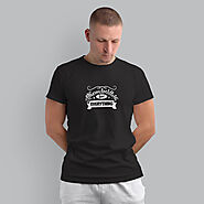 Buy Islamic T-shirt 'Alhamdulillah For Everything' Printed Self Design Round Neck Half Sleeves Black T-shirt for Men ...