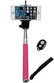UFCIT Extendable Selfie Handheld Stick Monopod with Adjustable Phone Holder and Bluetooth Wireless Remote Shutter for...