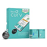 BeatO CURV Smartphone Connected Glucometer with 50 Strips & 50 Lancets